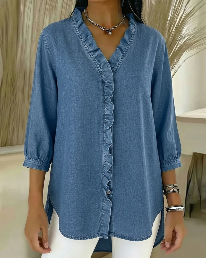 Margreet – Elegante Blouse met Volantdetails