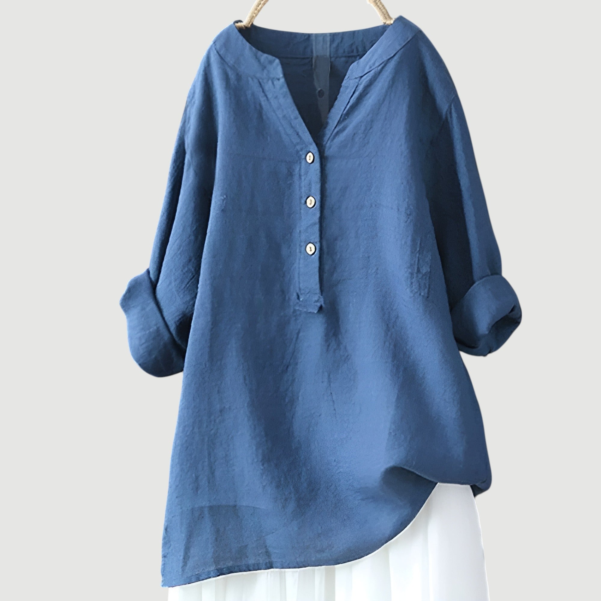 Mia – Ademende Linnen Blouse, Casual en Stijlvol