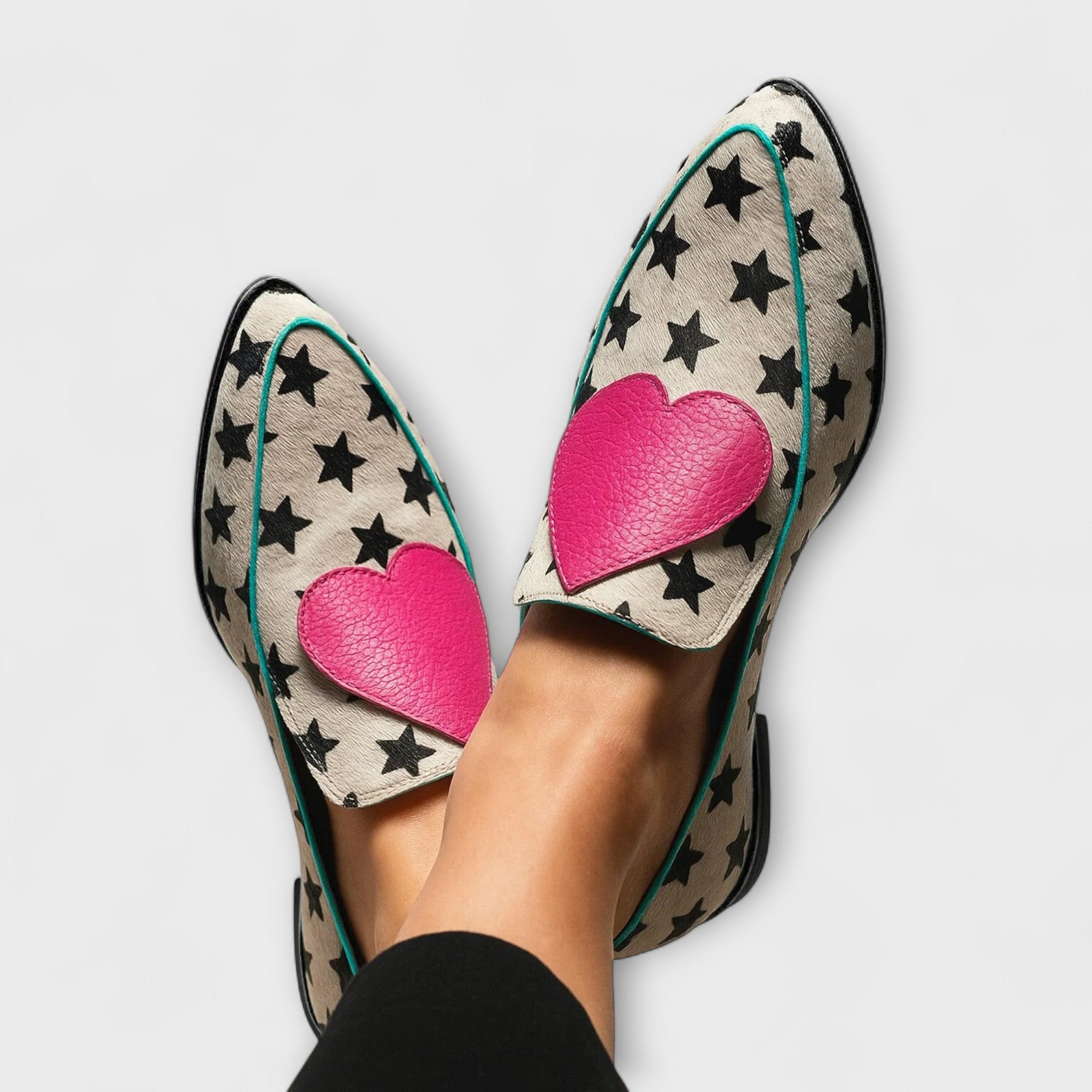 Jovie - Mocassins Beiges avec Patch Cœur