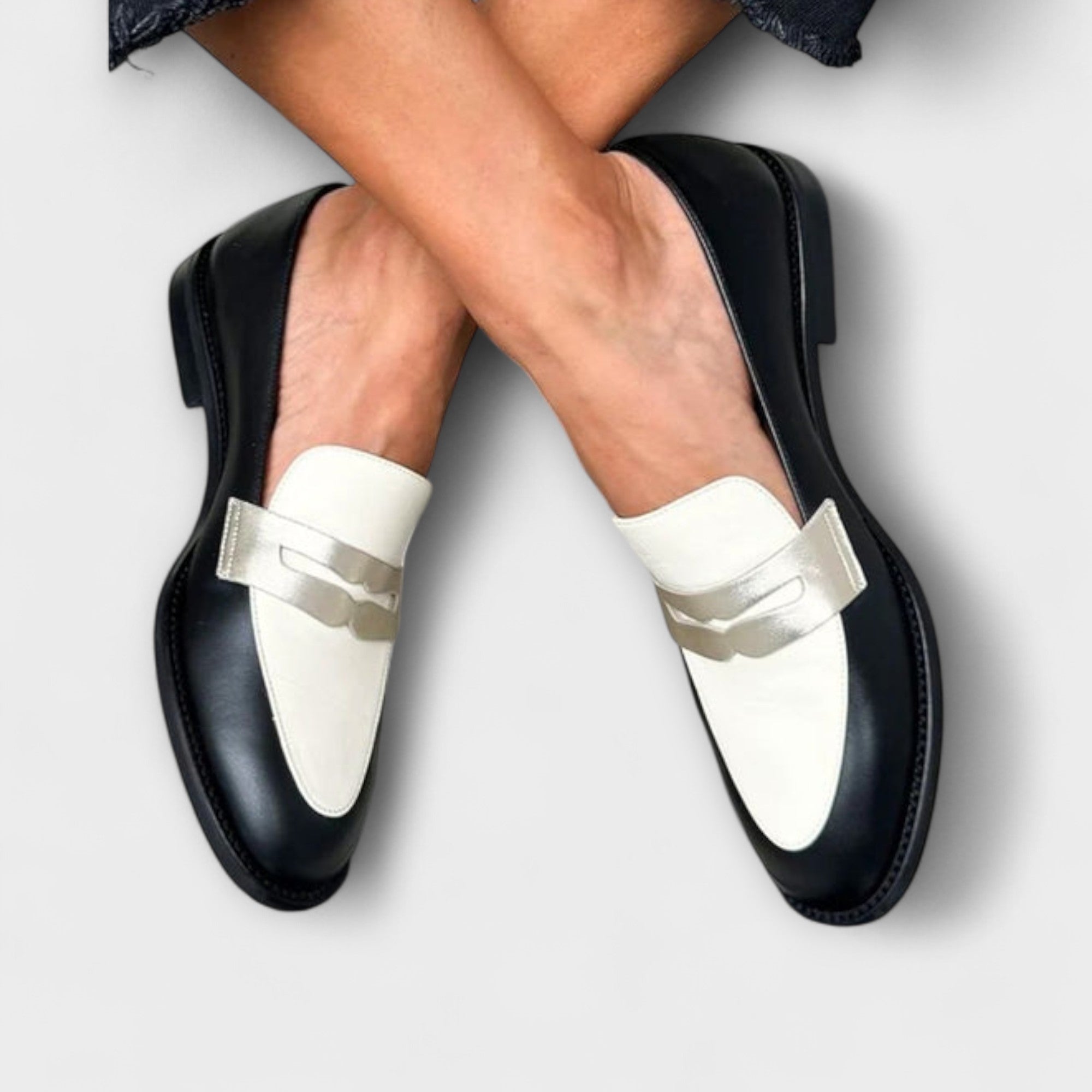 Xara - Mocassins Noirs à Finition Métallisée