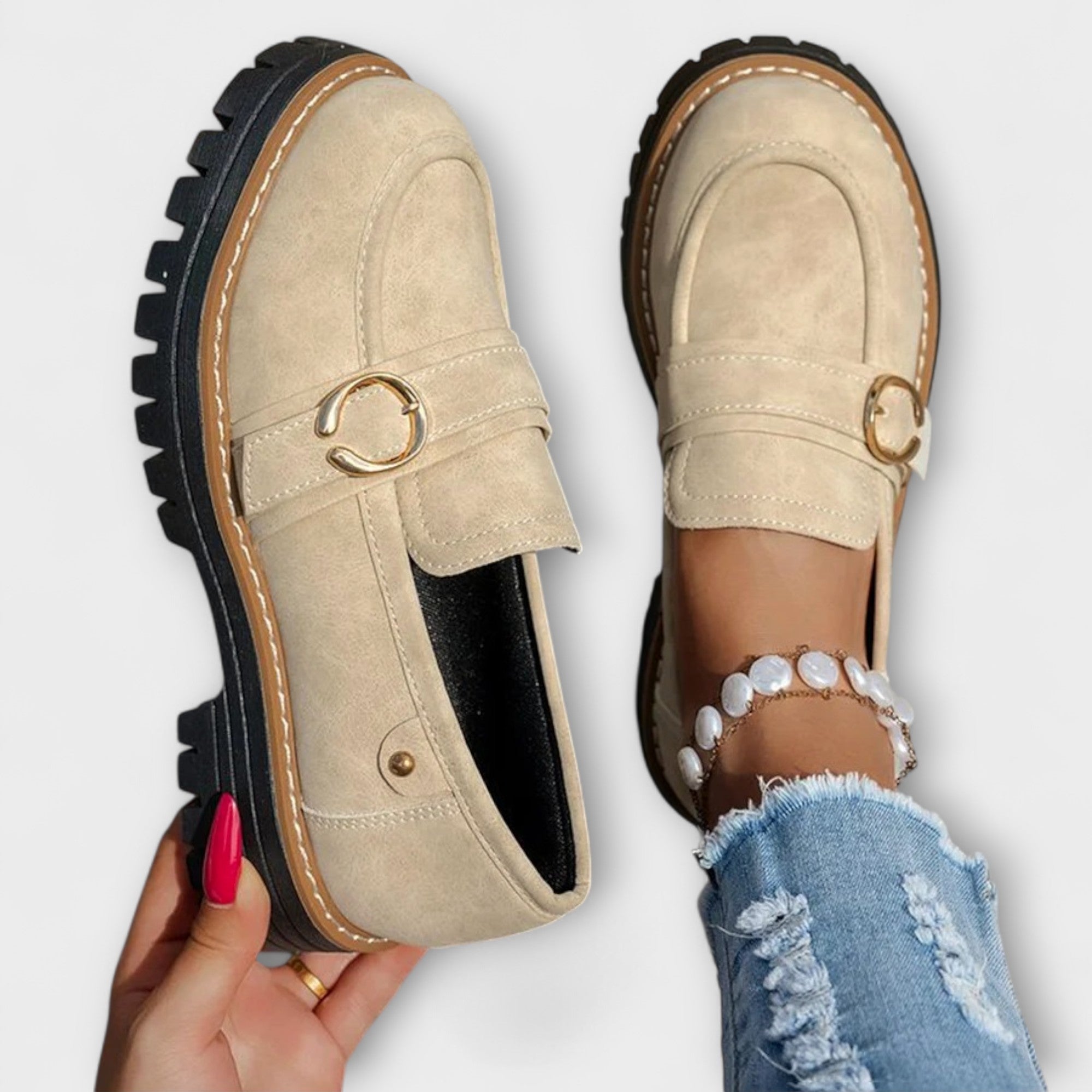 Lora - Mocassins Décontractés à Bout Rond