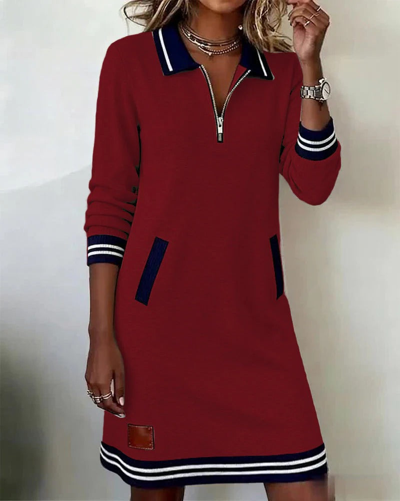 Chic | Lange Mouwen Katoenen Jurk