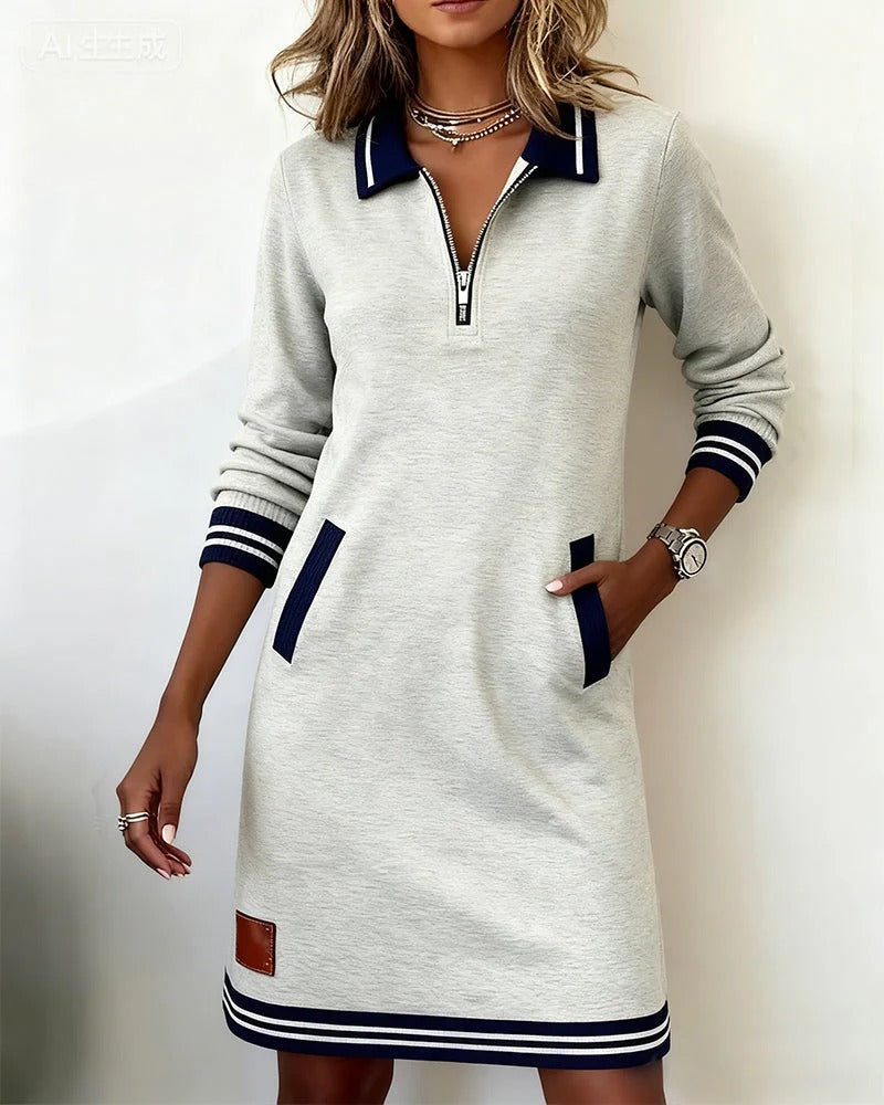 Chic | Lange Mouwen Katoenen Jurk