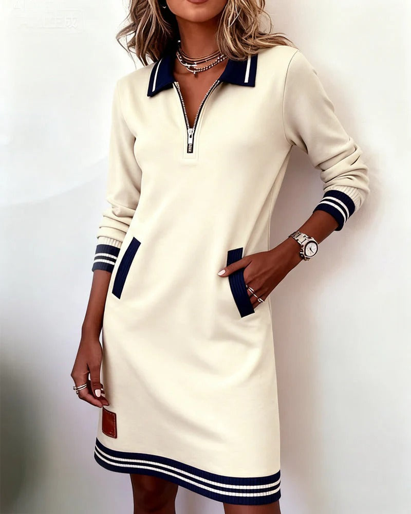 Chic | Lange Mouwen Katoenen Jurk